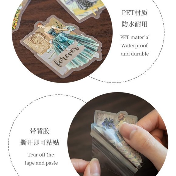 1950 Vintage Fashion Waterproof Sticker Pack - Picture 6 of 12